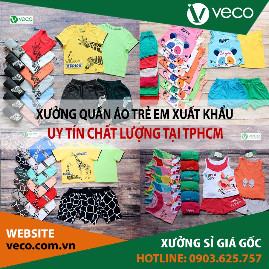 VECO-Xưởng quần áo trẻ em xuất khẩu uy tín chất lượng tại tphcm